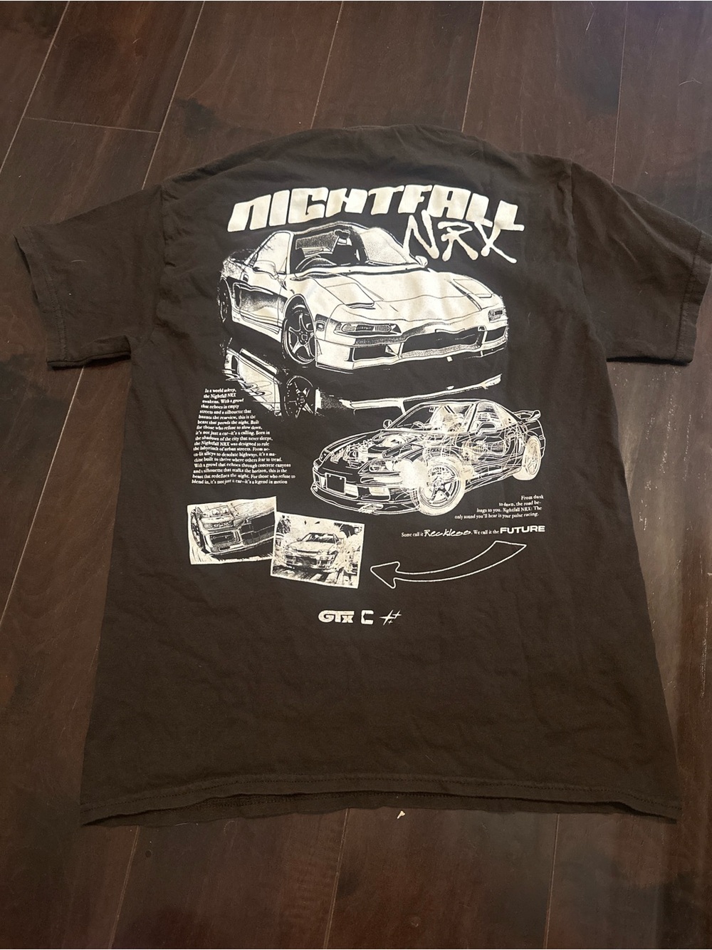 RVCA Black Graphic Nightfall Car Print Tee